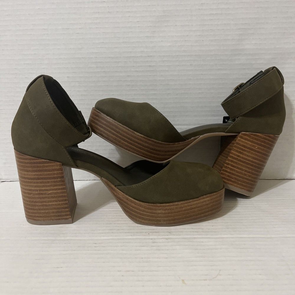 House of Harlow Revolve Tanner‎  Mary Jean Block Heel platform  Size 8.5 green - Picture 7 of 9